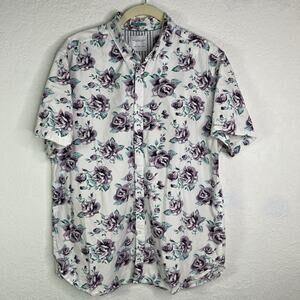 Denim & Flower Ricky Singh Floral Print Men’s Shirt Size L, 100% Cotton, Classic
